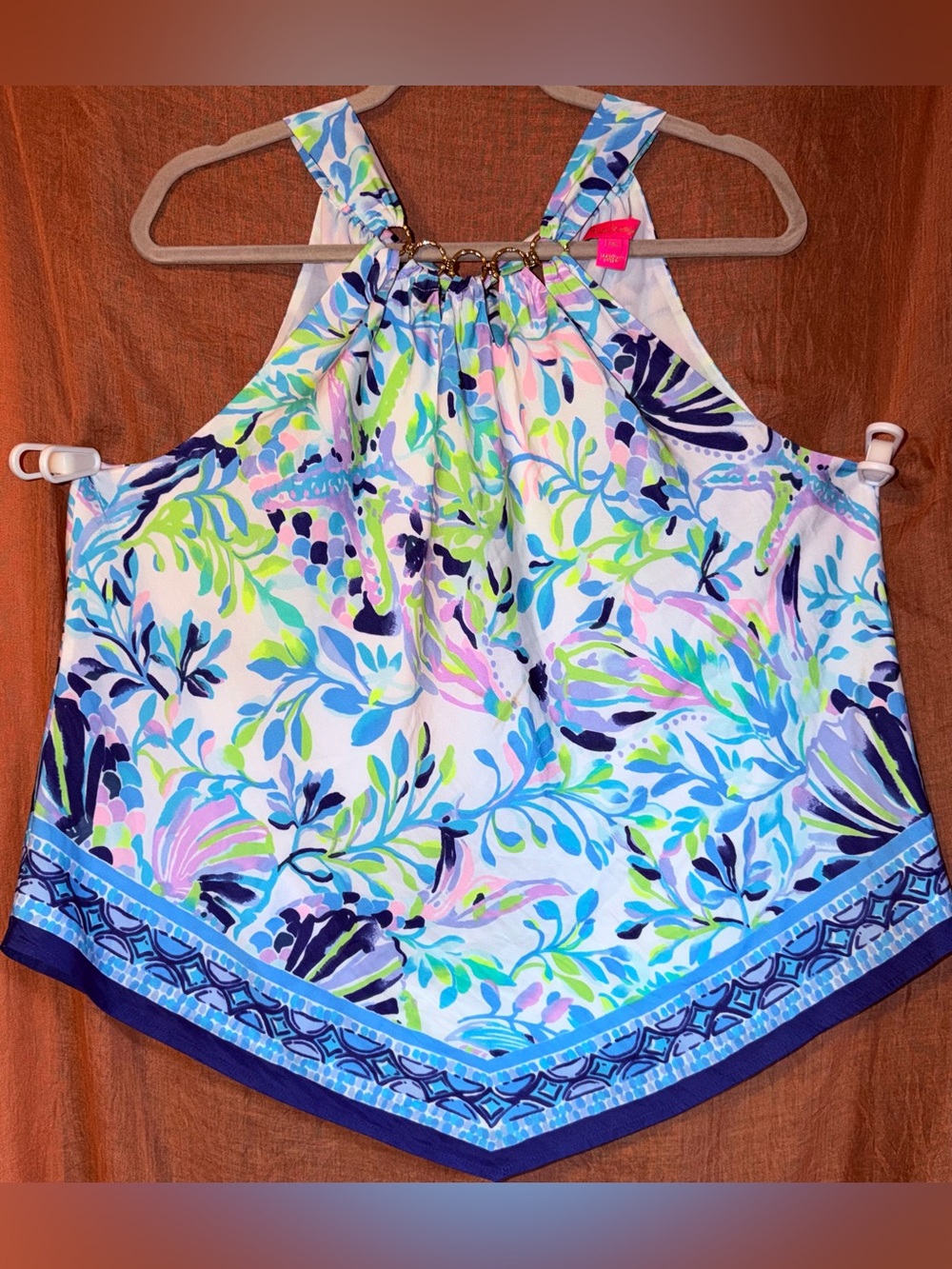 Lilly Pulitzer Julien Halter Top in Resort White
Shell Beach size XL - Picture 8 of 16